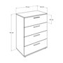 Hanah Home Cómoda Sfn-540-Bb-1 con 4 cajones en Blanco